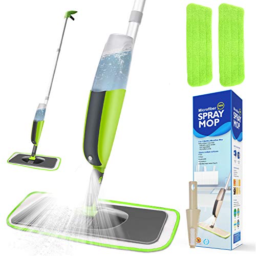 Spray Mop, Winpok Mopa con Pulverizador y Función de Pulverización Para una Limpieza Rápida, Mopa con Pulverizador, Limpiador con Depósito de Agua y 2 Fundas de Microfibra