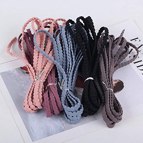 SQJU 3M / Rollo Helado de Color Lenteja Ancha Goma Accesorios para el Cabello Material Prenda Costura Cordón elástico Suministros para Manualidades 6MM, Gris