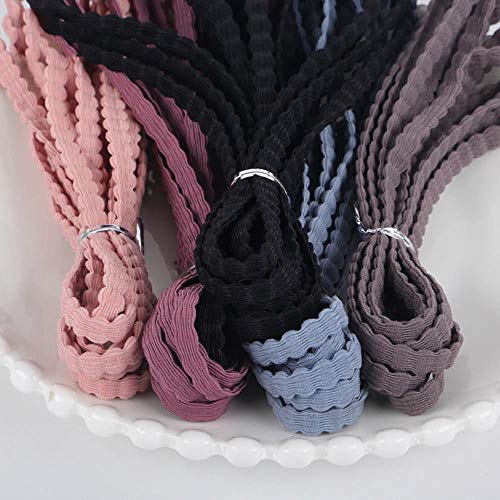 SQJU 3M / Rollo Helado de Color Lenteja Ancha Goma Accesorios para el Cabello Material Prenda Costura Cordón elástico Suministros para Manualidades 6MM, Gris