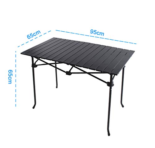 SQYY Mesa Plegable para Exteriores Mesa De Aluminio Mesa para Acampar Mesa Larga para Parrillas Mesa Tamaño De Expansión: 95 * 68 * 65Cm Tamaño Plegable: 12 * 23 * 65 Cm Color del Producto: Negro