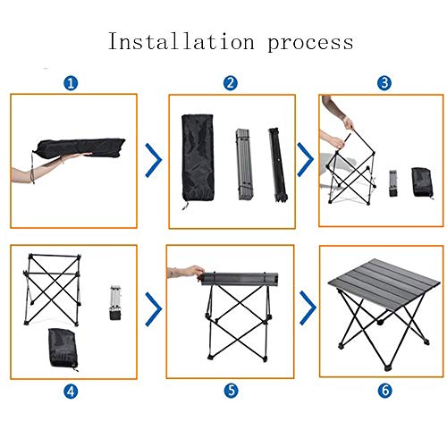 SQYY Mesa Plegable para Exteriores Mesa De Aluminio Mesa para Acampar Mesa Larga para Parrillas Mesa Tamaño De Expansión: 95 * 68 * 65Cm Tamaño Plegable: 12 * 23 * 65 Cm Color del Producto: Negro