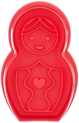 Staedter muñecas Rusas Embossing Molde para Galletas con expulsor, Rojo, 6 cm