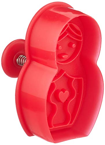 Staedter muñecas Rusas Embossing Molde para Galletas con expulsor, Rojo, 6 cm