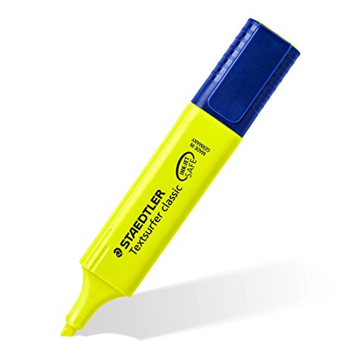 Staedtler 364-1. Rotuladores fluorescentes Textsurfer. Estuche con 10 marcadores de color amarillo.