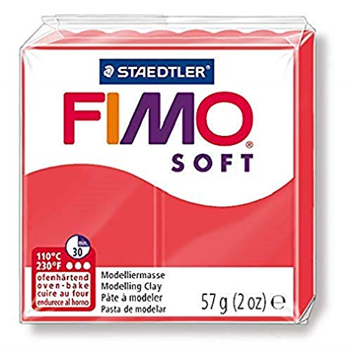 STAEDTLER Fimo Soft – Pan Pasta de modelar 57 g, Color Rojo Flamenco