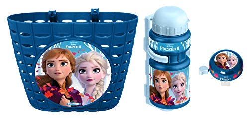 Stamp Sas Combo Frozen II (Basket + Drinking Bottle + Bell), Girls, Blue