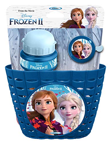 Stamp Sas Combo Frozen II (Basket + Drinking Bottle + Bell), Girls, Blue