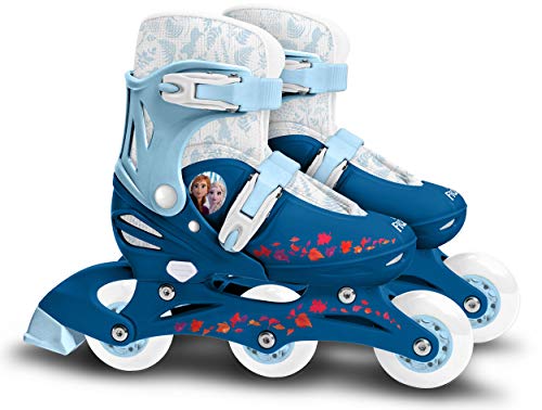 Stamp Sas- Frozen II Adjustable Two in One 3 Wheels Skate, Color Blue, 27-30 (RN244301)