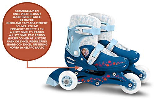 Stamp Sas- Frozen II Adjustable Two in One 3 Wheels Skate, Color Blue, 27-30 (RN244301)