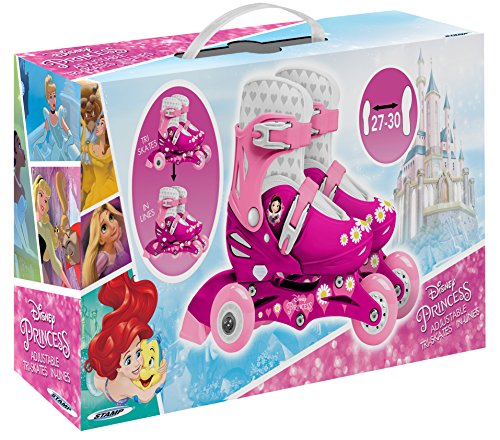 Stamp Sas-Princess Adjustable Two in One 3 Wheels Skate Size 27-30, Color Pink, (J100830)