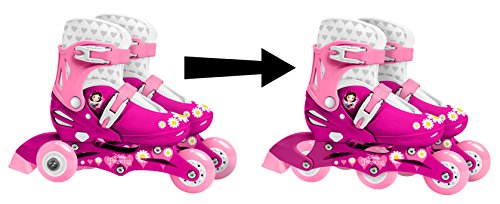 Stamp Sas-Princess Adjustable Two in One 3 Wheels Skate Size 27-30, Color Pink, (J100830)