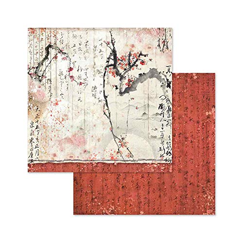 STAMPERIA Oriental Garden-Bloc de Papel (10 Hojas, 20,3 x 20,3 x 8 Pulgadas, Doble Cara), multicolor, 20.3 x 20.3 (8" x 8")