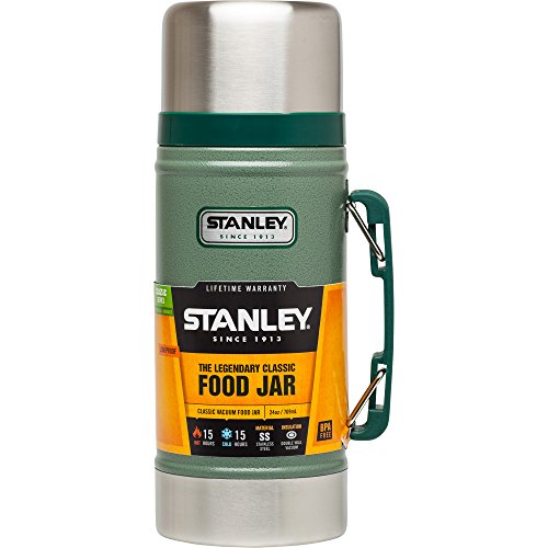 Stanley 0.7L Tarro de Comida Térmico de la Serie Clásica Hammetone Aislamiento de Doble Pared al Vacío Acero Inoxidable 18/8 Tapa Aislante Irrompible, Unisex-Adult, Verde con effecto Hammertone