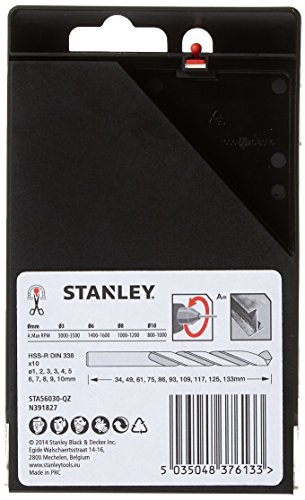 Stanley STA56030-QZ Cassette con 10 brocas HSS-R para metal