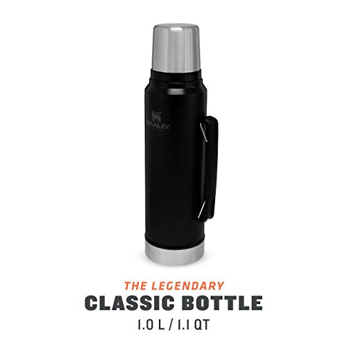 Stanley The Legendary Classic Vacuum Bottle 1.0L Hammertone Green 18/8 Stainless Steel Double-Wall Vacuum Insulation Water Bottle Leakproof+Packable Doubles As Cup Dishwasher Safe Naturally Bpa-Free