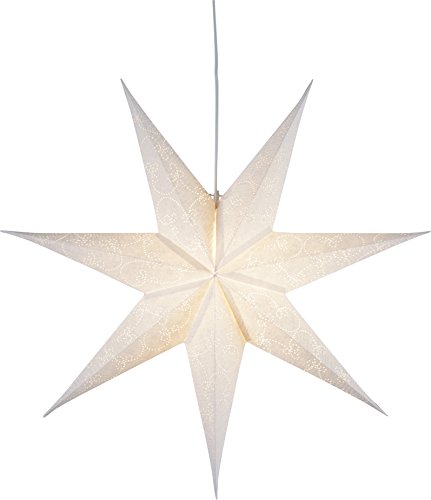 'Star 501 – 17, estrella de papel"Decorus, 7 puntas, papel, color blanco, 1.5 x 6.3 x 6.3 cm