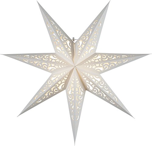 'Star 501 – 22, estrella de papel"Lace, 7 puntas, papel, color blanco, 1.2 x 4.4 x 4.4 cm