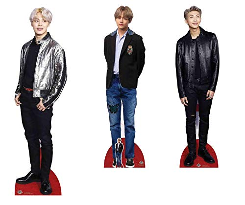 Star Cutouts Ltd-CS751 BTS Lifesize cartón con Recorte de Escritorio Gratuito de Park Ji-min (Jimin) Chaqueta de Plata Standee Bangtan Boys, Multicolor (CS751)