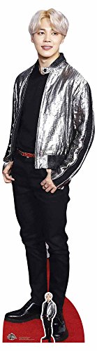 Star Cutouts Ltd-CS751 BTS Lifesize cartón con Recorte de Escritorio Gratuito de Park Ji-min (Jimin) Chaqueta de Plata Standee Bangtan Boys, Multicolor (CS751)