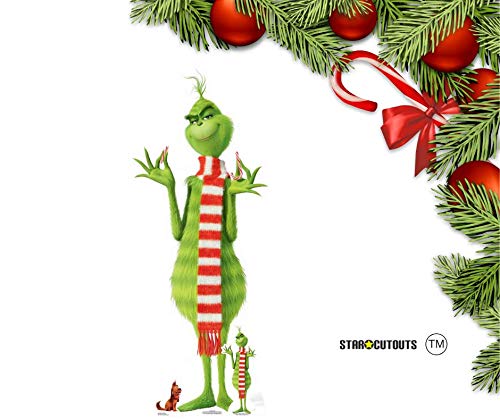 Star Cutouts Ltd SC1290 The Grinch oficial estrella de Navidad recorte de cartón con mesa libre altura máxima 193 cm