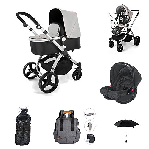 Star Ibaby Neo 3 - Cochecito de Bebé, Gris/Negro - Nuevo modelo con silla homologada hasta 22 kg