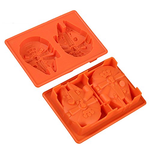 Star Wars Millennium Falcon y estrella de la muerte de silicona bandeja de hielo Candy Mold Set/whisky de pelota de CHOCOLATE moldes para hornear para Navidad cumpleaños los amantes de los parte