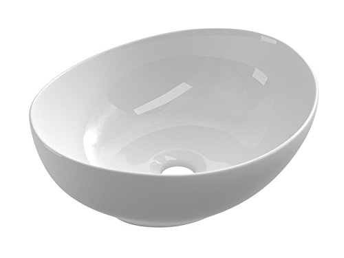 STARBATH PLUS Lavabo Cerámica sobre Encimera Ovalado Blanco 41 x 33 x 15 cm SBAR