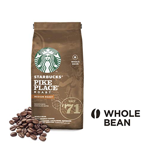 Starbucks PIKE PLACE Café de grano entero de tostado medio, 6 x bolsa de 200g