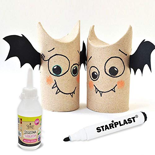 Starpast Pack de 4 Pegamentos Silicona Líquida, Transparente, 100ml para Goma Eva, Papel, Cartón, Cuero, Tela, Madera ideal para manualidades, Artesanía, Hacer Maquetas, etc