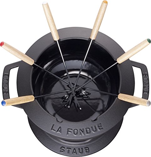 STAUB 40511-972-0 Fondue 2.8L 6personas(s) Fondue, Gourmet y Wok - Accesorio de Cocina (Negro, 207 mm, 265 mm, 11,6 mm)