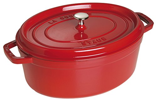 STAUB Cocotte Ovalada, Hierro Fundido, Cereza, 37 cm