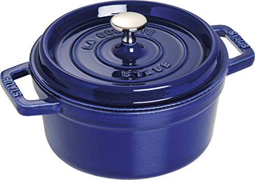 STAUB Cocotte Redonda, Hierro Fundido, Azul Oscuro, 20 cm