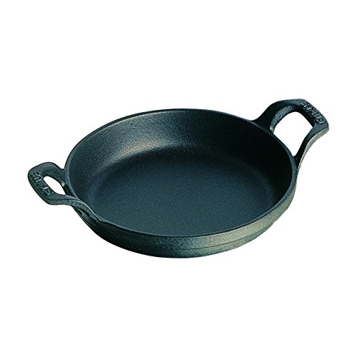 STAUB Dish Fuente Redonda apilable, Hierro Fundido, Negro, 20 cm