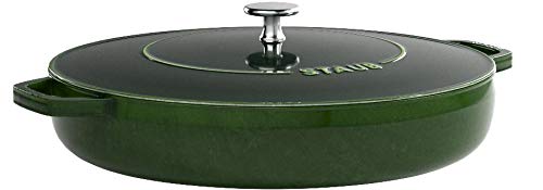 STAUB Polvo 40511 – 478 – 0 Asador con chistera, Hierro Fundido, albahaca, 28 cm