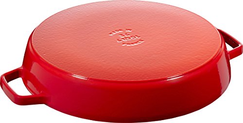 STAUB Sartén con Dos Asas 40511-519-0, Hierro Fundido, Color Rojo, 34 cm