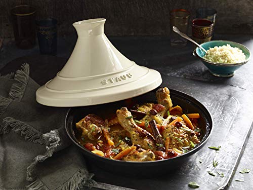 STAUB Tajine con Tapa de cerámica, Hierro Fundido, Negro, 20 cm