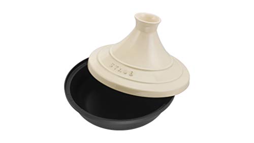 STAUB Tajine con Tapa de cerámica, Hierro Fundido, Negro, 20 cm