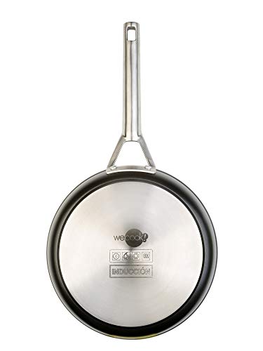 STEEL & BAUX COOKWARE, S.L. Ecosteel Sarten alum. Forjado ECO STEEL 24CM, Acero Inoxidable, Negro