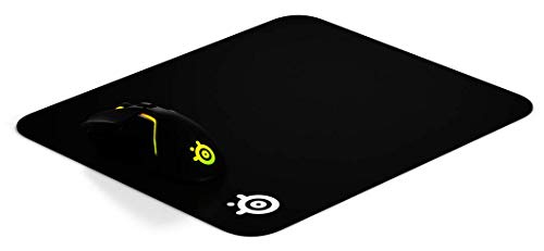 SteelSeries QcK - Alfombrilla de ratón de juego, 320mm x 270mm, tela, base de caucho, compatible con ratón láser y óptico, negro