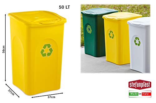 Stefanplast – Cubo de Basura, 50 L, Color Amarillo