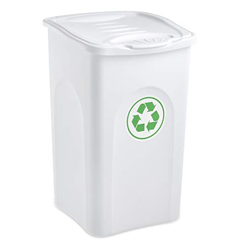 Stefanplast – Cubo de Basura, 50 L, Color Blanco