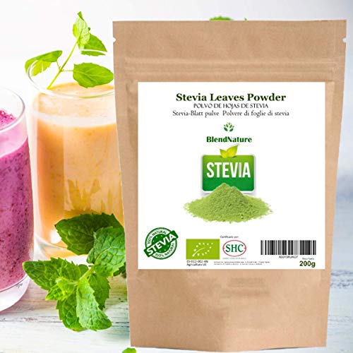 Stevia en Polvo Ecologica Pura 100% Natural 200Gr. – Hojas Seleccionadas Premium.