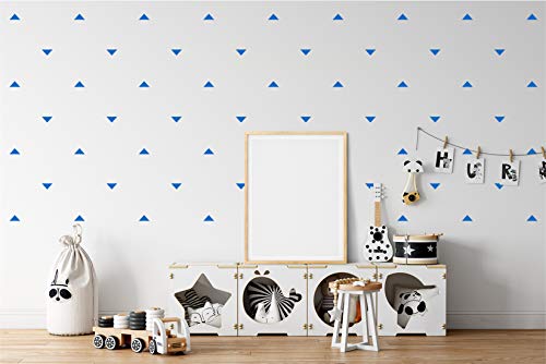 StickerDeen | Gran triángulo isósceles forma de estilo poligonal decoración de la habitación del bebé arte de pared extraíble, pegatinas de vinilo para regalo | (Paquete de 80), azul