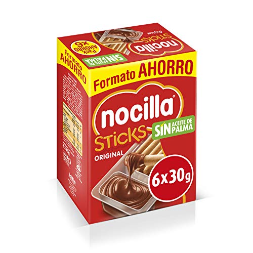 Sticks Nocilla Original -Sin Aceite de Palma- Pack de 6 raciones de 30g