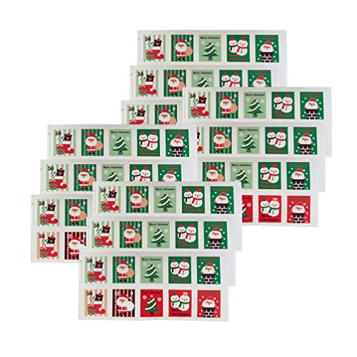 STOBOK 12 hojas pegatinas de sellado de Navidad sello de Navidad sello regalo pegatinas de santa vinilo decorativo