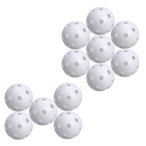 STOBOK 24pcs Bolas de Juego Perforadas Bolas de Deportes de Entrenamiento de práctica de Golf Huecas (Blanco)