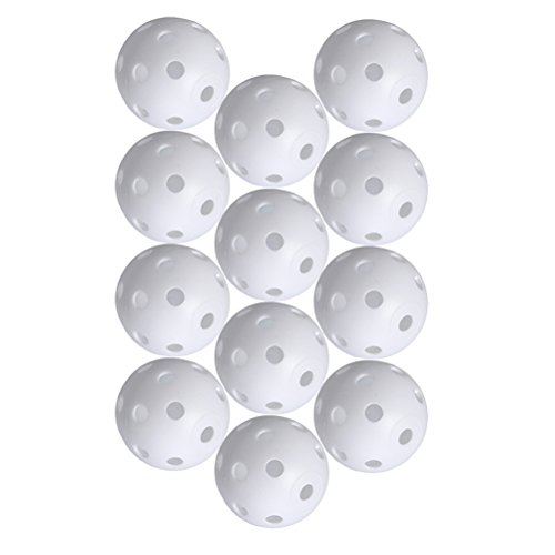 STOBOK 24pcs Bolas de Juego Perforadas Bolas de Deportes de Entrenamiento de práctica de Golf Huecas (Blanco)