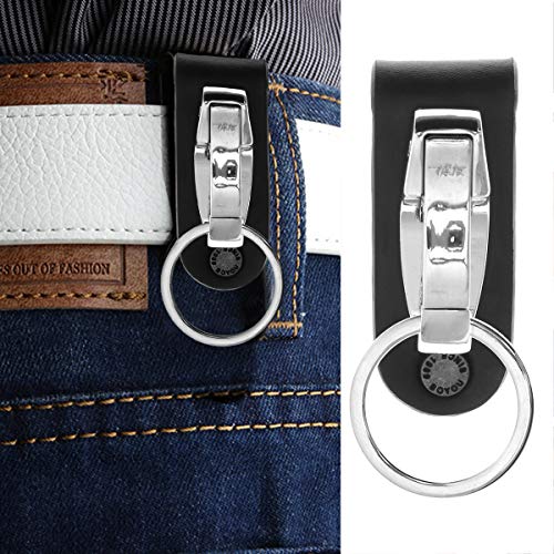 STOBOK Cinturón de cuero para hombre Llavero Protección del color para hombre Cintura Cinturón Bucle Llave del llavero Cadena Chapado Colgante Asiento de cuero inoxidable Llavero