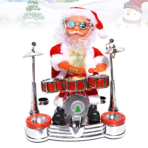 STOBOK Juguete Muñeco Figura de Papá Noel Musical Eléctrico para Decoración de Escrotorio y Mesa de Navidad y Regalo de Niños