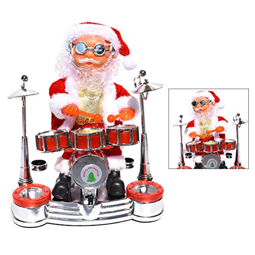 STOBOK Juguete Muñeco Figura de Papá Noel Musical Eléctrico para Decoración de Escrotorio y Mesa de Navidad y Regalo de Niños